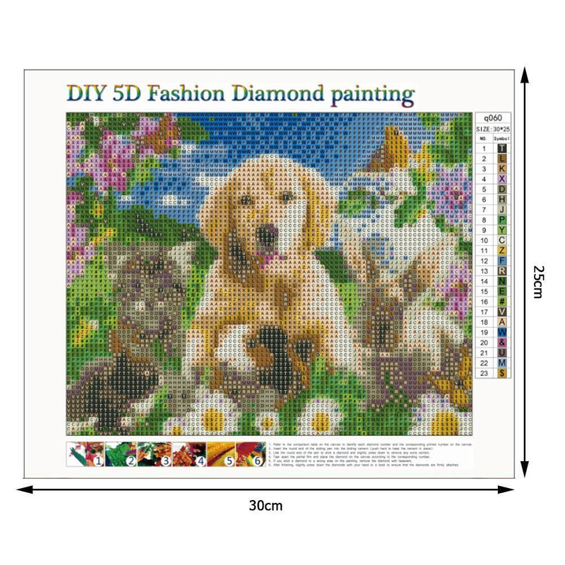 5D DIY Full Drill Diamond Painting Cute Animals Cross Stitch Embroidery Kit