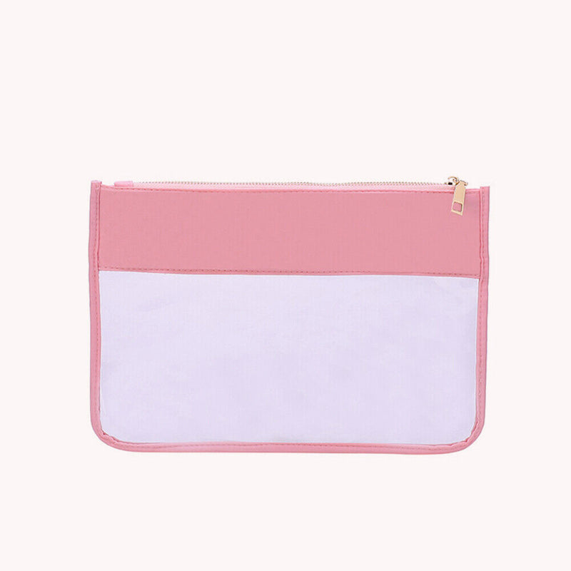 Transparent Clutch Bag Letter Cosmetic Bag PVC Travel Makeup Handbag Organizer