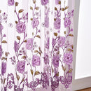 Peony Flower Offset Printing Curtain Yarn Tulle Curtain for Decor(Purple)