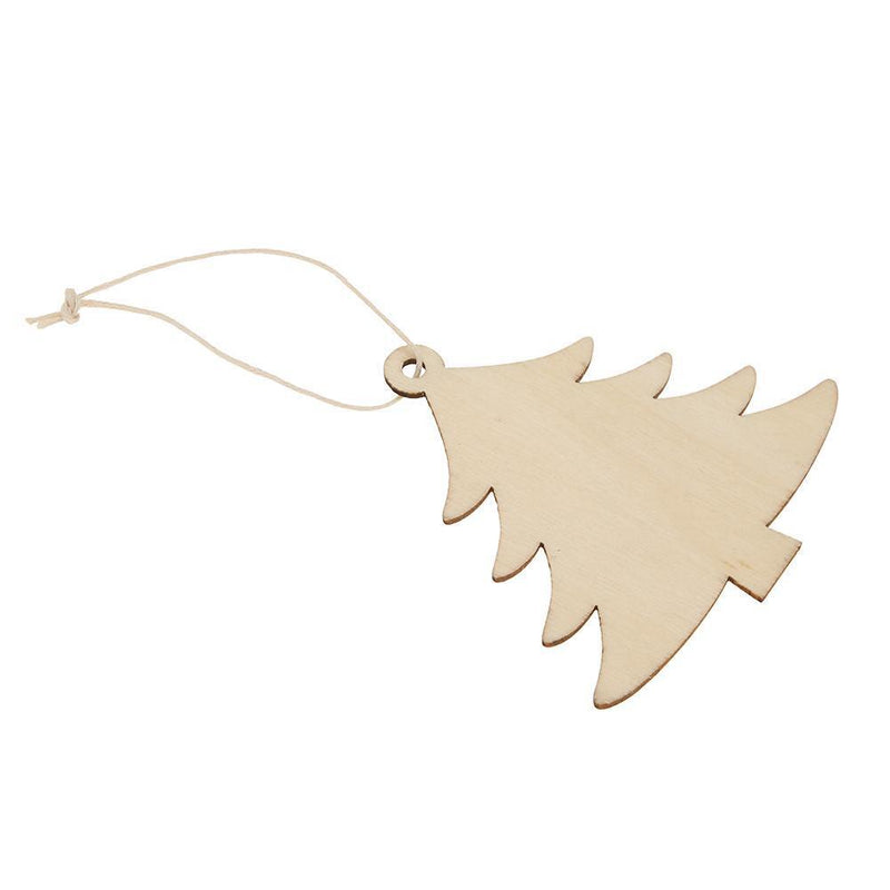 10pcs Wood Christmas Tree Hanging Pendant Xmas Party Ornament Decor (Tree)