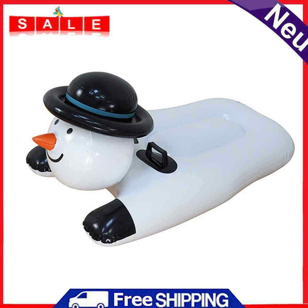 Skiing Circle with Handle Kids Winter Snow Playing Sled Inflatable PVC Cartoon