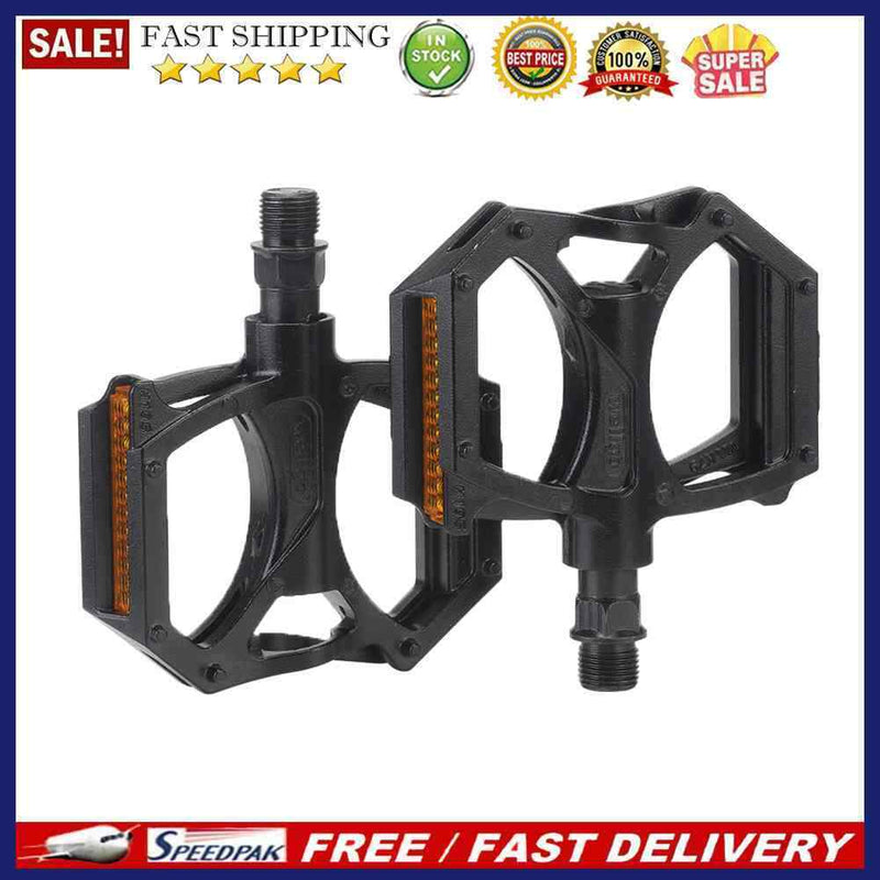 2pcs M195 2-Bearing Aluminum Bicycle Pedals with Reflector for Mountain Bike