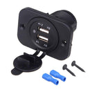 Car Motor Waterproof Dual USB Socket Charger Power Adapter#