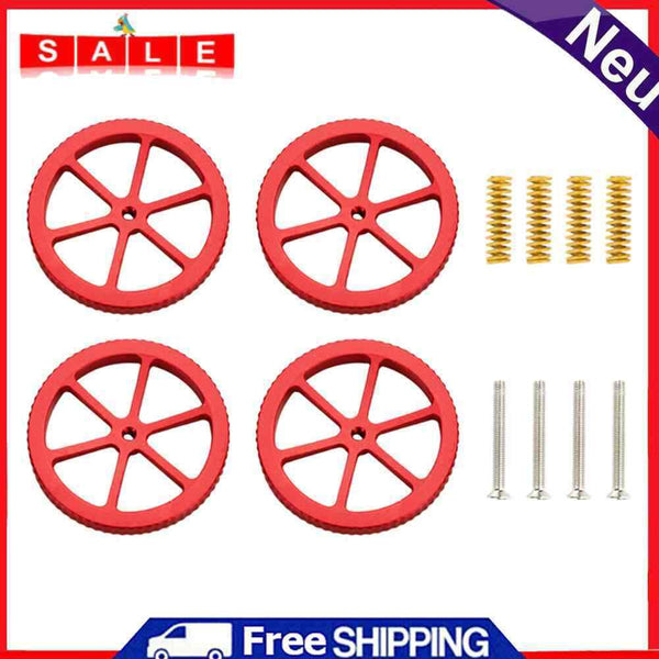 4pcs Upgraded Aluminum Hand Twist Leveling Nut with Hot Bed Die Springs Screws