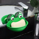 Shelf Bathroom Frog Soap Holder Drain Rack Cartoon Sucker Soap Dish Storage Box
