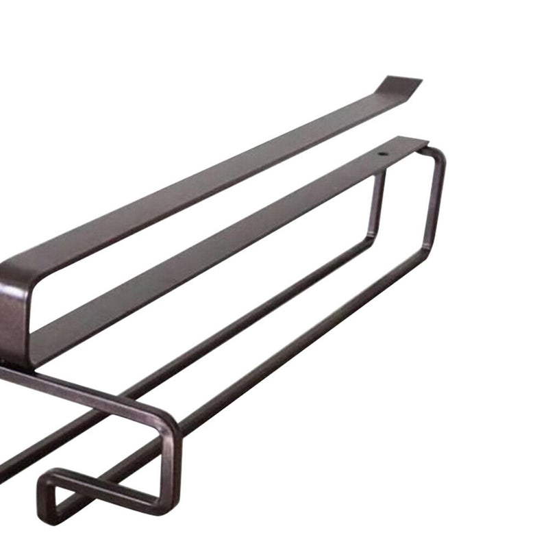 Home Wine Glass Holder Cabinet Stemware Organizer Rack Kitchen Tool (Brown)