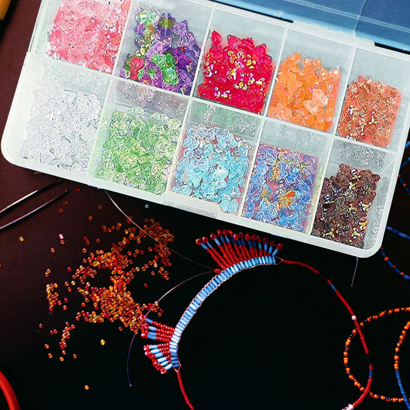 Nail Tip Box - 2 Pack Empty Spaces Storage Case Nail Art Organizer Container Box