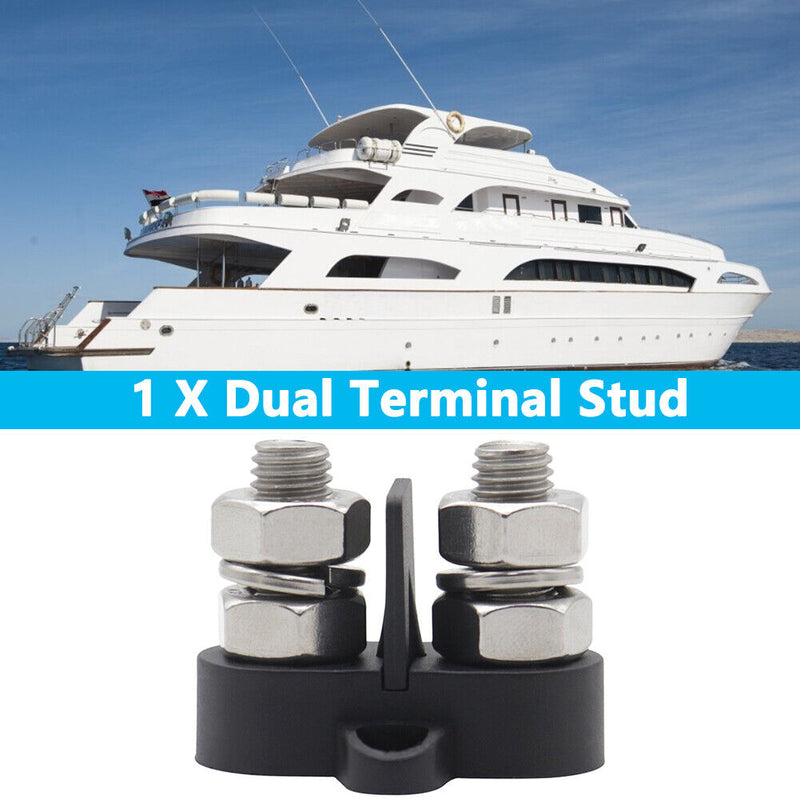Heavy Duty M10+M8 Power Cable Distribution Stud 5/16 inch Bus Bar Terminal Bl
