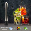 Steel Cocktail Muddler Wine Stirrer Ice Crusher Tools Stick Bar O2Z5 Z5U6