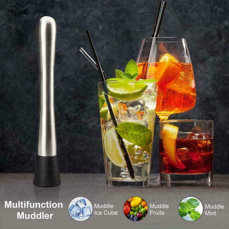 Steel Cocktail Muddler Wine Stirrer Ice Crusher Tools Stick Bar O2Z5 Z5U6