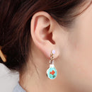 Animals Asymmetry Women Cute Ear Studs Earring Cup Cat Light Bulb Cat
