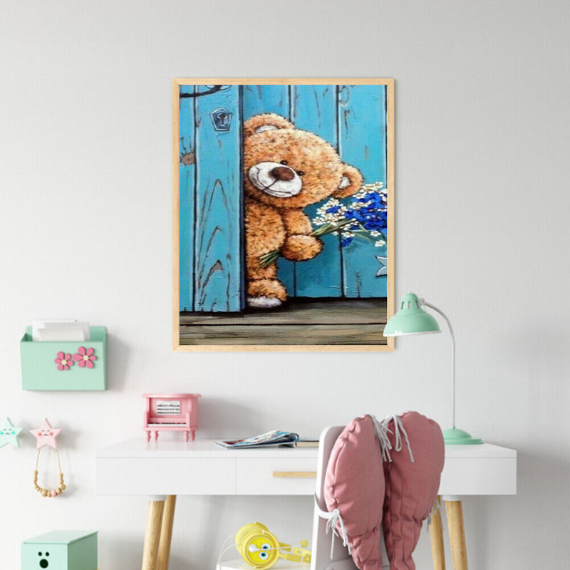 Bear by Door Oil Paint By Numbers Kit DIY Home Decoration Gift Wall Art Pic