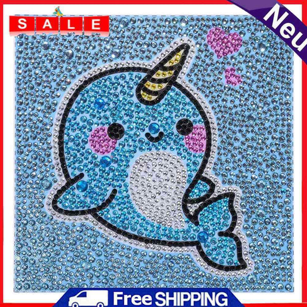5D DIY Full Drill Specially Shaped Diamond Painting Cute Whale Cross Sti