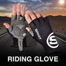 Ice Silk Women Men Gloves Sports Cycling Half Finger Hand Gloves (Black L)