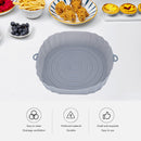 Silicone Air Fryer Liner Reusable Oven Baking BBQ Fryer Pan Mat (Grey)