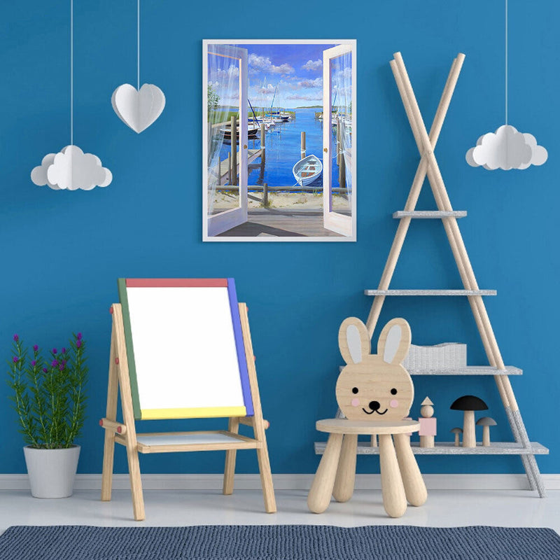 #A Paint By Numbers for Kid Beginner Outside Door Seascape Home Decor Painting