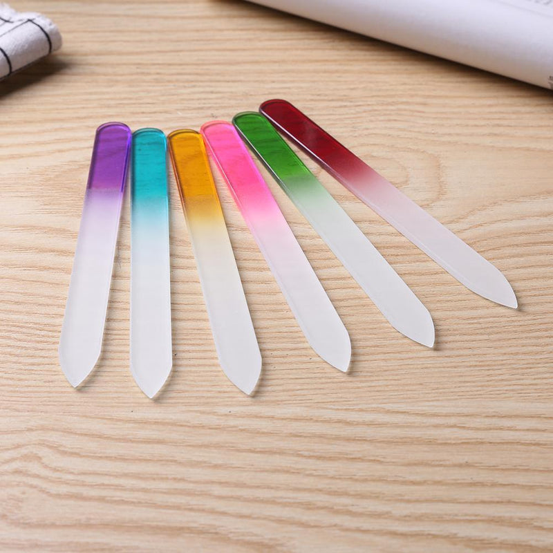 6pcs Pro Glass Nail Art Files Polishing Grinding Manicure Pedicure Tools