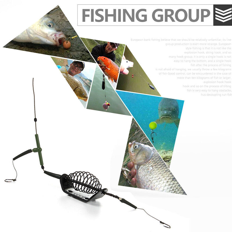 #A Metal Carp Fishing Group Bait Cage Sea Fishing Hair Rigs Sinker Lure Hook Tac