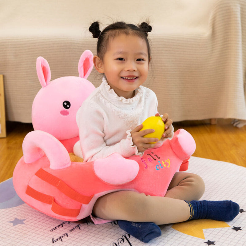 Baby Sofa Support Seat Cover Plush Learning To Sit Chair with Rod (Rabbit) Newly