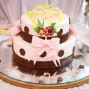 Flowers Happy Mothers Day Cake Topper Mirror Acrylic Insert Card Mom Gift Decor