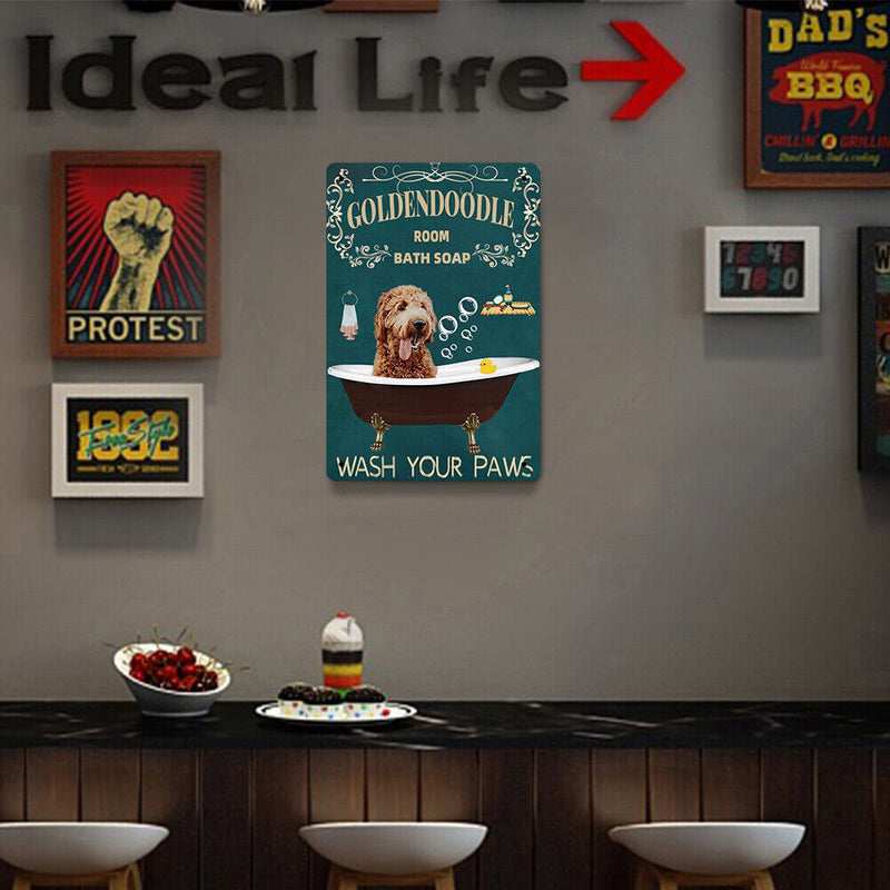 Metal Tin Sign Plaque Dog Animal Home Decor Living Room Iron Art Posters