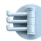 Bathroom Wall Hanging Rotatable 3 Hooks Adhesive Bracket Holder (Blue) Newly