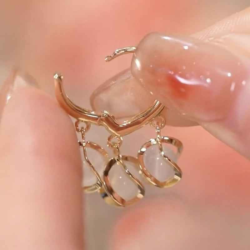 Women Wedding Party Opal Ear Stud Lily of The Valley Drop Earrings Earrings