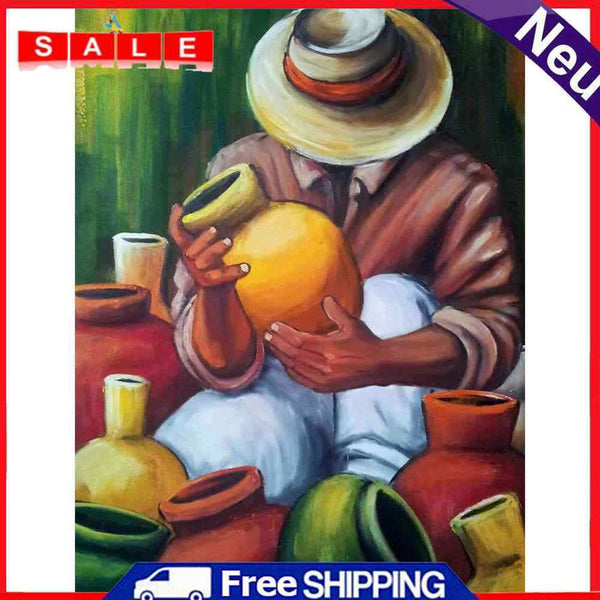 Making Ceramics Oil Paint By Numbers DIY Handpainted on Canvas Wall Art Unframed
