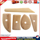5pcs Wood Pottery Clay Sculpture Ceramics Molding Tool Potters Rib  Newly