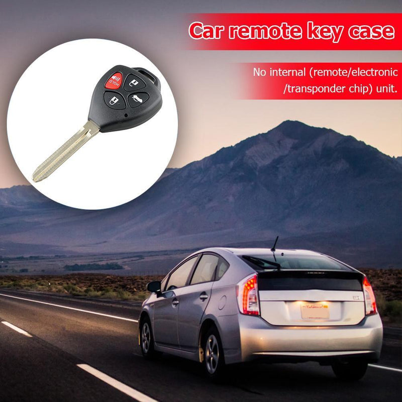 2006-2010 Black Car Remote Key Case 4 Buttons Key Shell Replacement for Corolla