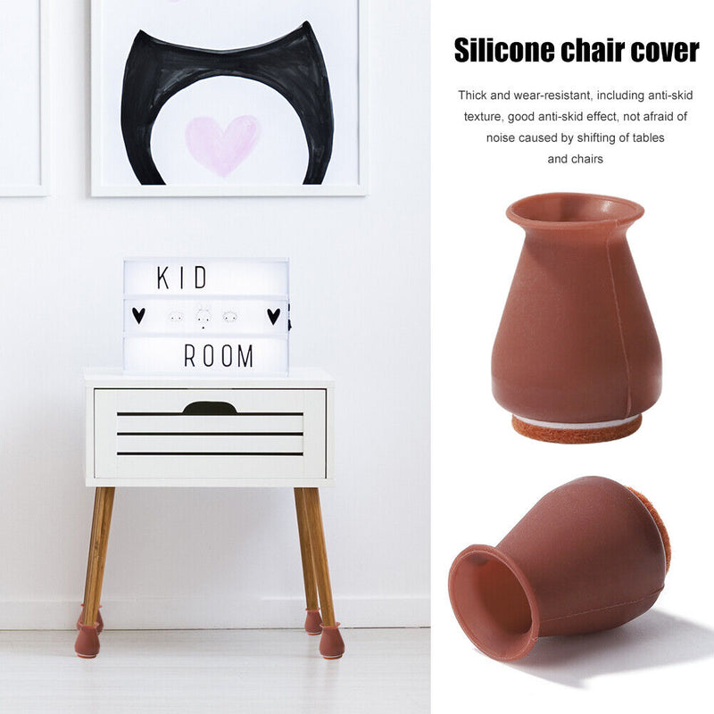 4pcs Silicone Furniture Leg Covers Table Chair Feet Thick Pad Floor Protector