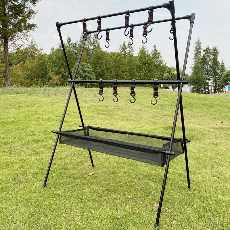 Camping Hanging Rack Aluminum Alloy Tripod Hanger Rack Foldable Hiking Equipment