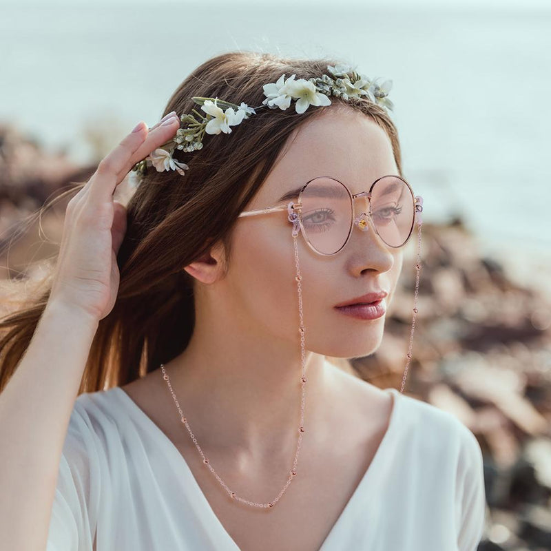 Round Bead Glasses Chain Women Men Eyeglasses Cord Strap Necklace Accessories