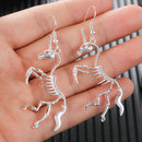 Lady Women Gift Girl Novel Dangle Earrings Skeleton Drop Earrings Horse Pendant