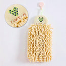 Soft Chenille Hand Towel Kitchen Bathroom Super Absorbent Towels (Yellow)