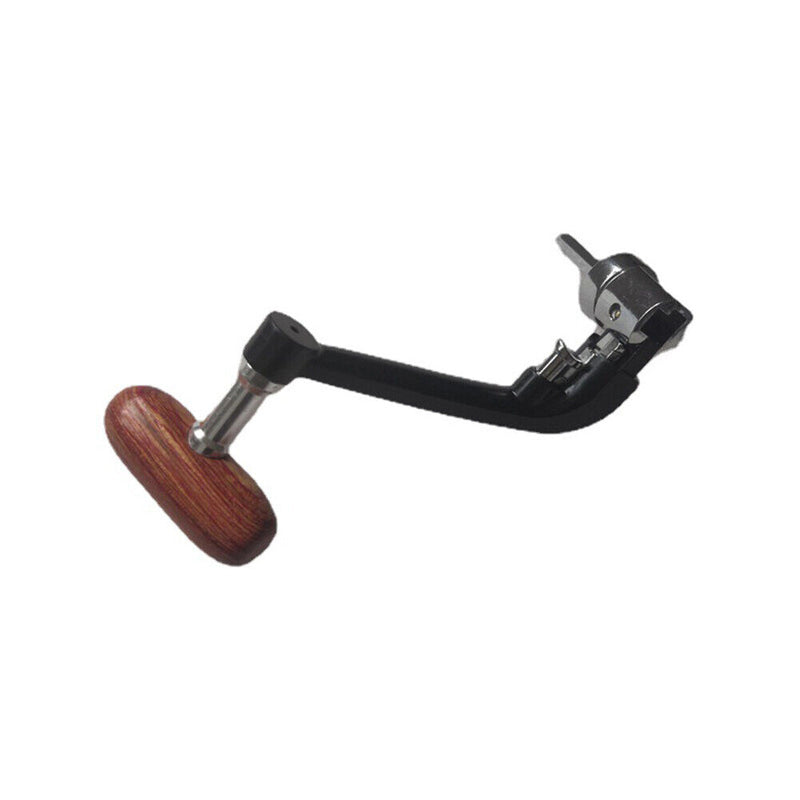 Foldable Spinning Reel Handle Metal Fishing Wheel Rocking Arms Wooden Grip Kn
