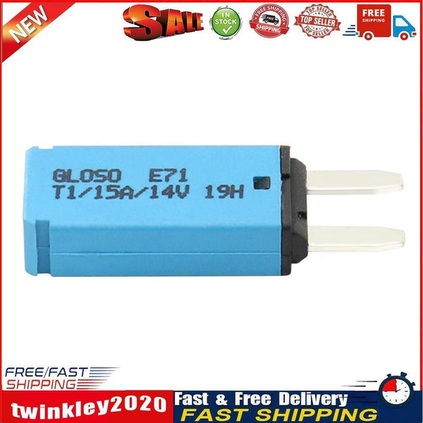 DC 14V Auto Reset Mini Circuit Breaker Blade Fuse for Car Boat(15A Blue) Newly