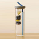 Plastic Water Bottle Straws Portable Tea Outdoor Travel Mug (Light Grey) Newly