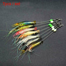 7pcs/set Luminous Fishing Lure Bait Artificial Shrimp Soft Hooks R4Q4 A8P9 T6K4