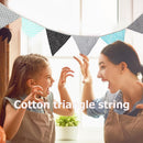 INS Nordic Cotton Fabric Flags Blue Gray Pennant for Party Wedding Decoration