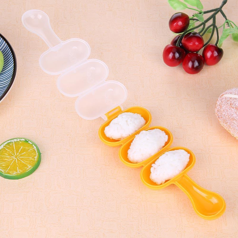 DIY Onigiri Rice Balls Mold Kitchen Sushi Maker Mould Bento Making(Orange)