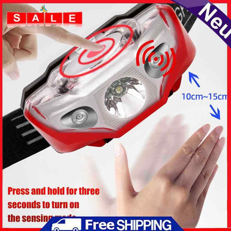 XPE LED 3-Speed Wave Induction Headlights for Camping, Hiking, On