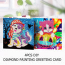 4pcs 5D DIY Diamond Painting Special-shaped Birthday Festival Hallween Kids Card