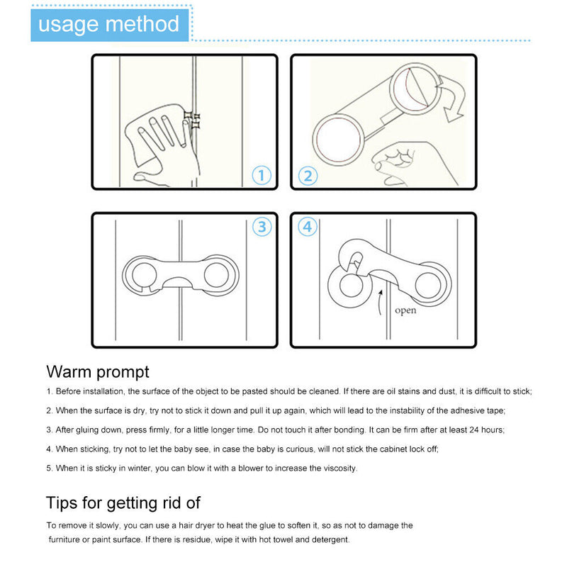 Baby Cabinet Safety Lock Kids Furniture Door Drawer Lock Refrigerator Protector