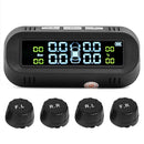 Solar Wireless Car TPMS Tire Pressure Monitor System LCD w/4 External + USB