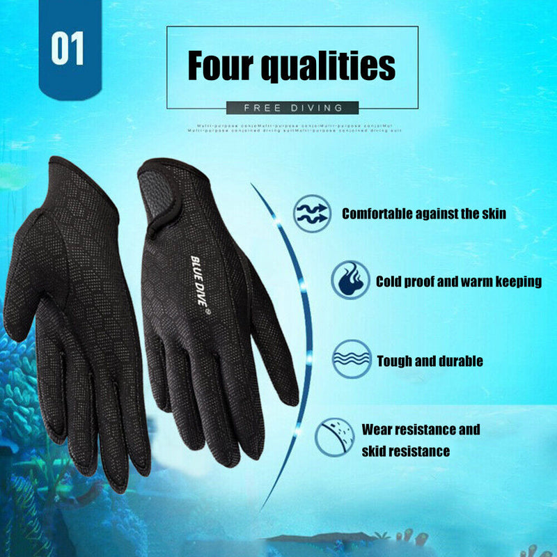 #A 1.5mm Neoprene Diving Gloves Women Men Surfing Gloves Water Sports Supplies