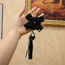 Leather Tassel Car Key Ring Camellia Bag Pendant Keychain For Women|Girls