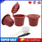 3pcs Refillable Reuse Coffee Capsule Filters for Nespresso Machine (Red)