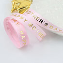 Bronzing 16mm 10Yards DIY Handmade Materials Satin Ribbon Happy Mothers Day