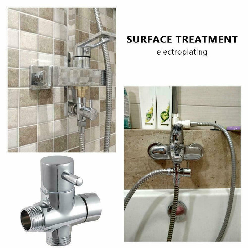 G1/2" 3 Way T-shaped Diverter For Shower Head Arm Best T-valve Diverter L8O3
